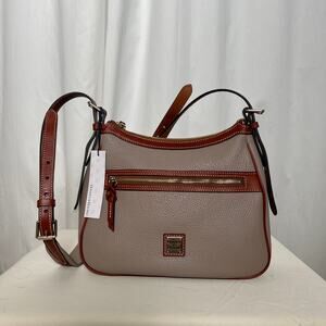 NWT Dooney & Bourke Pebble Grain Pocket Crossbody taupe/brown